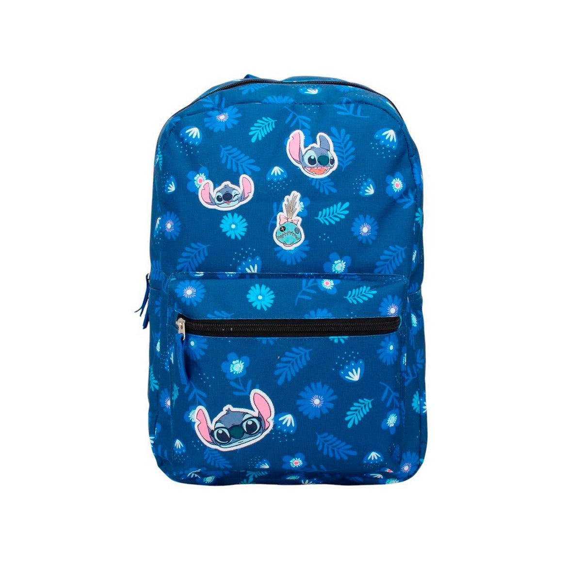 Mochila Juvenil Stitch Parches - Azul
